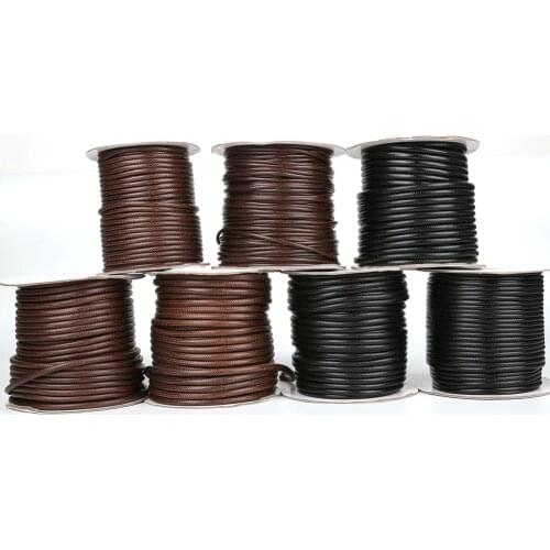2.5/3/3.5/4/5mm Black/Brown Waxed Cotton Cord Round Waxed Thread Cord String Strap Necklace Rope For Jewelry Making