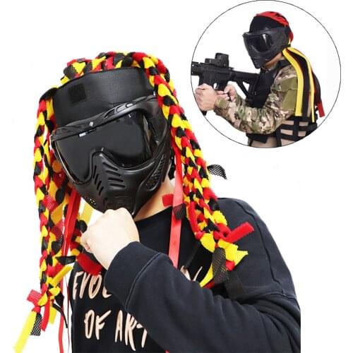 Tactical Headgear Indian Dirty Braided Can Be Used With Tactical Mask and Helmet Paintball Accessories Halloween Headdress