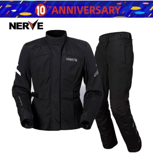 1pcs NERVE All Weather Womans Motorcycle Jacket Female Motocross Pants Waterproof Warm CE Armored 500D Cordura Moto Jacket