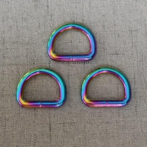 1 Pcs/Lot 20mm Colourful High Quality Metal D Ring Buckle for Webbing Backpack Bag Parts Leather Craft Strap Belt Purse