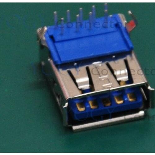 10 pcs/lot) USB3.0 Connector Receptacle, DIP 2 Fixed feet, Commonly used in Laptop