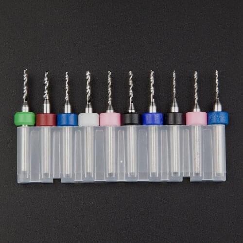 10 pcs/pack PCB drill bits 0.2-4mm mini drills PCB hard alloy drilling bits for plastic pearl drilling tool
