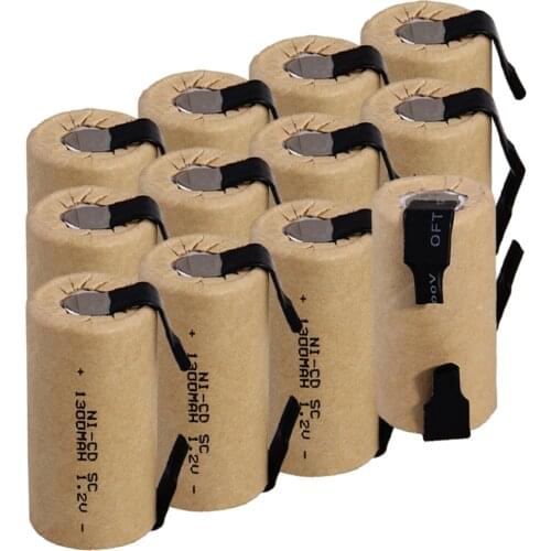 Lowest price 12 piece SC battery 1.2v batteries rechargeable 1300mAh nicd battery for power tools akkumulator