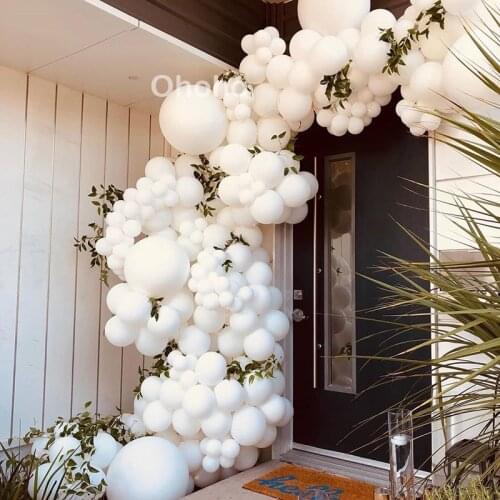Ohoho White Balloon Garland Arch Kit Birthday Decoration Bride Shower Wedding Anniversaire Party Globos Marriage Background