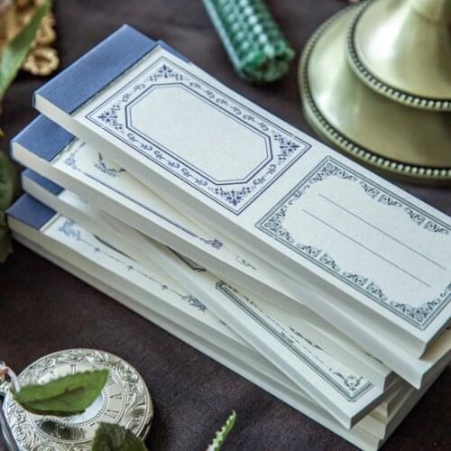 Dimi 50 Sheets Retro Flower Frame Notes Craft Paper Journaling Planner Card Scrapbooking Vintage Decorative Tag DIY Base Paper
