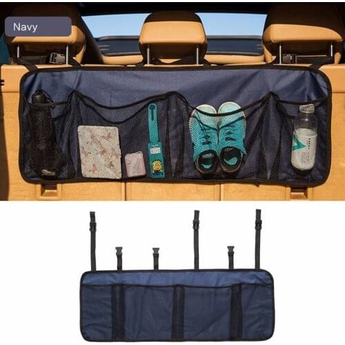 94cm Car Backseat Trunk Organizer 4 Pocket Auto Interior Car Organizer Multipurpose Cargo Mesh Auto Back Seat Storage Organizer