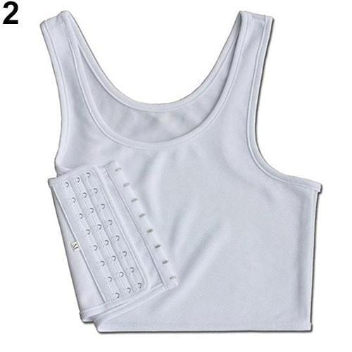 Girl\s Casual Breathable Buckle Short Chest Breast Binder Corset Undershirt Vest Tops Breast Tomboy Bra Intimates