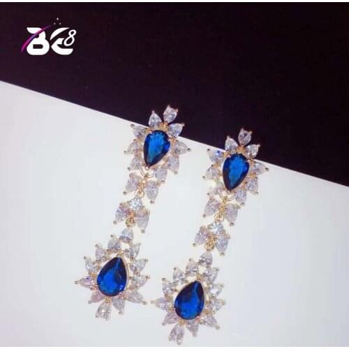 Be 8 Luxury Wedding Party Drop Earrings Water Drop CZ Earrings for Women Gifts Aretes De Mujer Modernos 2018 E754
