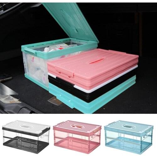 30L Car Folding Storage Box Portable Large Capacity Storage Box & Handles Car Trunk Storage Pouch Auto Sundries Organizers Bag