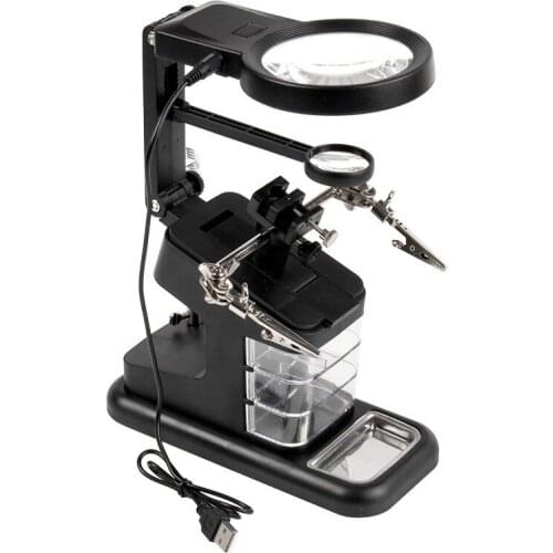Maintenance magnifier HD maintenance welding table large lens multi-function USB charging electronic circuit maintenance 7.5 X