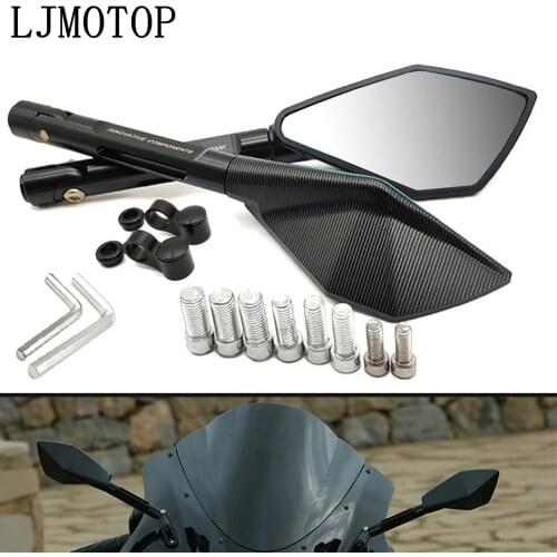 Universal Motorcycle Rearview Mirror Moto side Mirrors CNC black For Suzuki GSXS750 GSXR600 GSXR750 SFV650 SV650 TL1000S