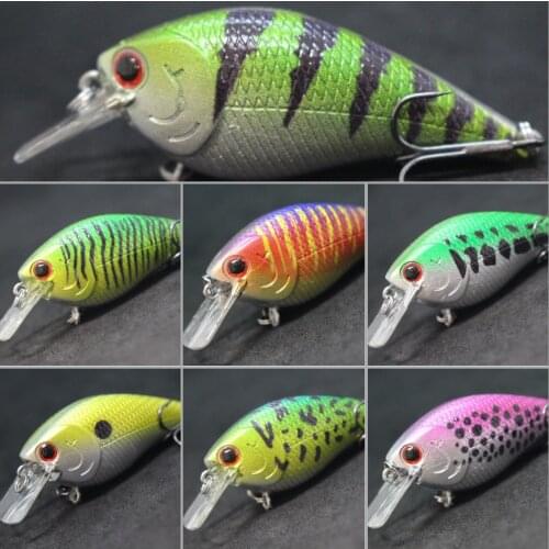 WLure 7cm 10.5g Classic 1.5 Model Wide Wobble Floating Lure 2 #6 Black Nickle Treble Hooks Assorted Color Crankbait C658