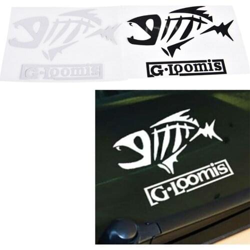 1 Pcs Fishing Decal Decor Cartoon Fishbone Stickerbomb Car Decor Decal 2 Colors
