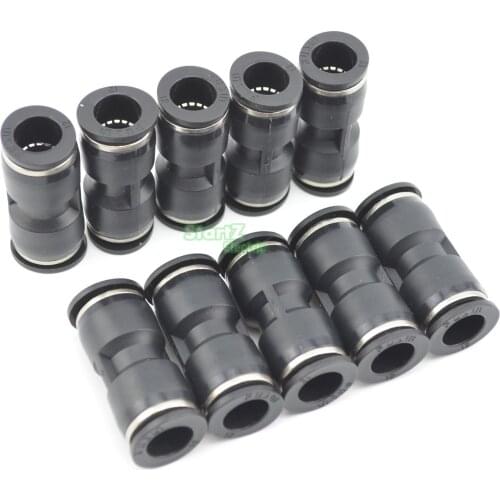 10 Pcs Air Pneumatic 10mm to 10mm Straight Push in Connectors Quick Fittings