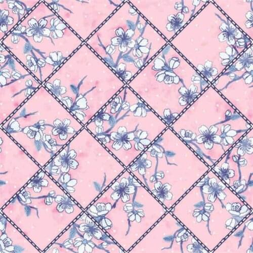 145cm*100cm Polyester Four-way stretch fabric for dress parquet art pattern custom printing shirt sewing fabric