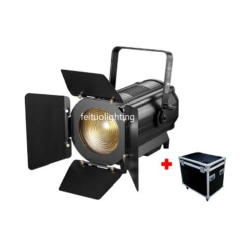 2pcs+CASE Stage Theatre Studio Zoom Fresnel Led Spot Light 150W/200W/300W WW/CW Cob Led Fresnel Video Flim Light With Zoom