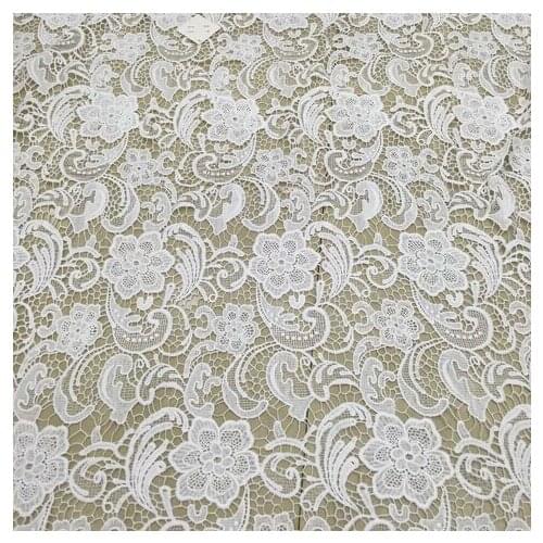5yards High Quality African French Lace Fabric For Sewing/White Cord Lace Fabric/Nigerian Wedding Dress Guipure Lace Fabric