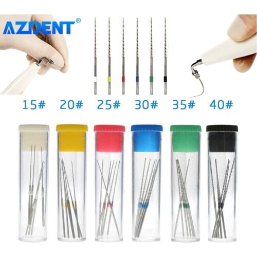 AZDENT Dental U Files Root Canal NITI Ultrasonic Optional Sizes Used for Endodontic Root Cleaning 15-40# 33mm 6 pcs/pack