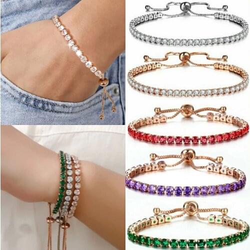 Color crystal zircon adjustable bracelet queen exquisite gold jewelry green purple red crystal claw set woman bracelet