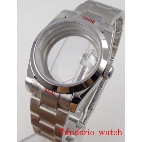 36mm Stainless Steel Watch Case Sapphire Glass For NH35 NH36 MIYOTA 8215 Mingzhu 2813 ETA 2836 Automatic Movement Oyster Strap