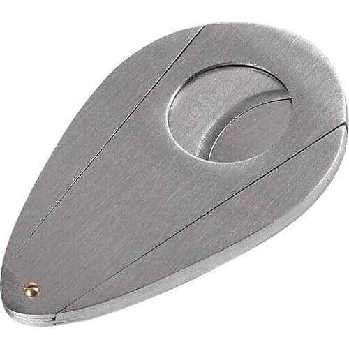 COHIBA Double Blades Sharp Cigar Cutter Stainless Steel Pocket Gadgets Zigarre Cigarette Knife Cuban Smoking Guillotine c3301