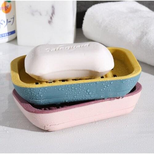 Double Layers Soap Box Holder Bathroom Accessories Soap Dish Holder Suction Storage Soap Basket Soap Box Stand Soap Cup Rack