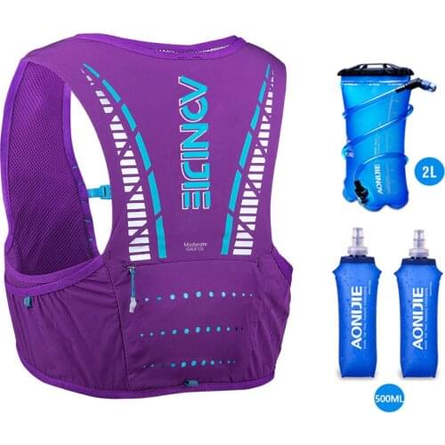 AONIJIE C933 Purple suit Update Outdoor Sports 5L Backpack Hydration Pack Rucksack Bag Vest Harness For Marathon Camping Running