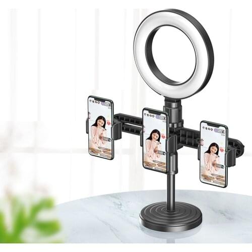 Ring Light with Tripod/Round Stand & Cell Phone& Remote Camera Holder for Live Stream Photography Lighting Makeup YouTube