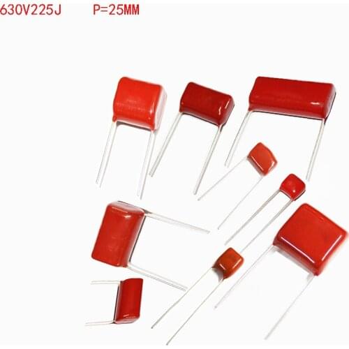 New 20PCS CBB22 630V225J Pitch 25MM 2.2UF 2200NF 225 630V CBB Polypropylene film capacitor