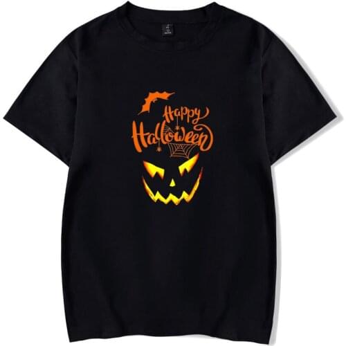 Korean Top Quality T Shirts Fashion HALLOWEENR Ghost pumpkin Cartoon Printed harajuku T Shirt Men Brand T-shirt Cotton Tee Shirt