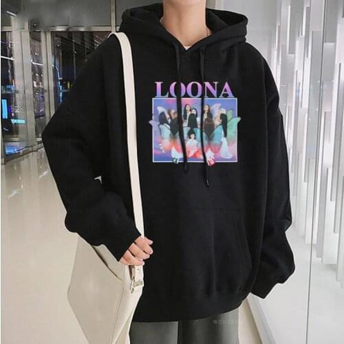 Korean Kawaii LOONA - Butterffly Album Poster Girls Hoodies Sweatshirt Women Harajuku Streetwear Fashion Winter Oversize Hoodies