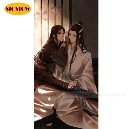 SIOSIOW 5d Diy Diamond Painting Posters Anime Mo Dao Zu Shi Wei Wuxian Lan Wangji Diamond Embroidery Cross Stitch Full Set Gifts