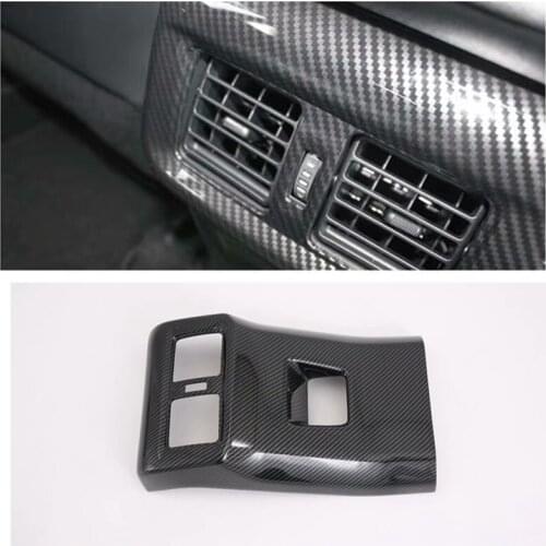 For Toyota RAV4 RAV 4 2019 2020 Car Air Conditioning Vent Outlet Cover Trim Armrest Box Rear Carbon Fiber Style Car Styling