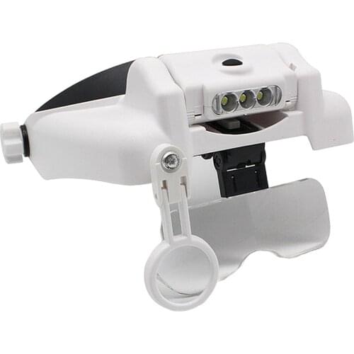 Headband Magnifier Glasses LED Magnifying Loupe Head Mount Magnifier Hands Free Bracket and Headband