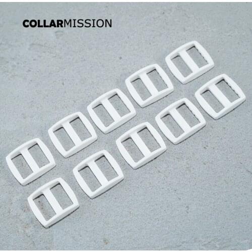 Retailing Rectangce slider Tri-Glid for DIY dog collar harness backpack strap 20mm white RZK20SJ03