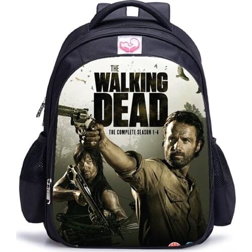 16 inch The Walking Dead School Bag for Kids Boys Girls Backpack Children School Sets Pencil Bag Toddler Schoolbag