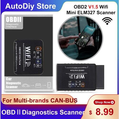 OBD2 Scanner OBD 2 ELM732 Wifi V1.5 Car ScanTool Code Read For Android/PC Mini OBD Tools Support All OBD2 Protocols CAN-BUS