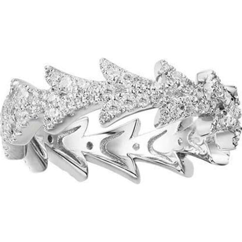 SOELLE Fashion Puck Rock 925 Sterling Silver Yellow Black 3 Colors Dragon Tail Finger Ring Paved Zirconias Women Gothic Jewelry