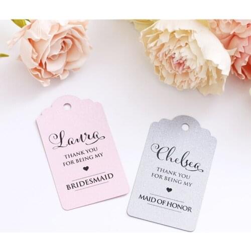 Thank You For Being My Bridesmaid Wedding Favors, Personalized Favor Tags, Design Bridesmaid Thank You Gift Tags, Custom Tags