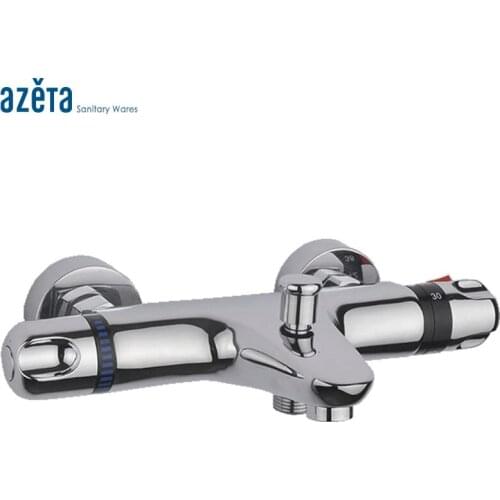 Azeta Bathroom Temperature Control Wall Mounted Double Handle Bathtub Thermostatic Faucet Shower Tap MK6401