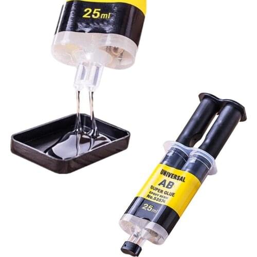 25ml Univeasal Epoxy Resin AB Glue Clear Liquid Strong Adhesive Repair for Ceramic Plastic Alloy Glass Wood Super Quick-drying