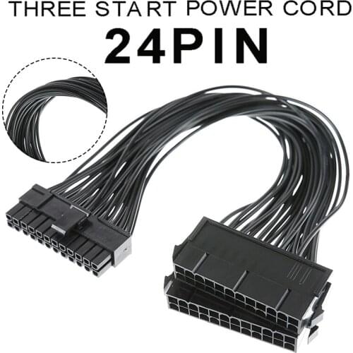 High Quality 24-pin Dual PSU Power Supply Cable Durable ATX Motherboard Adapter Connector Cord For PC Compater
