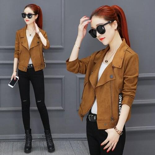 Yellow Jackets Womens Pink Jacket Women Spring Autumn Clothes Korean Fashion Suede Coat Overcoat Chaqueta Mujer KJ385