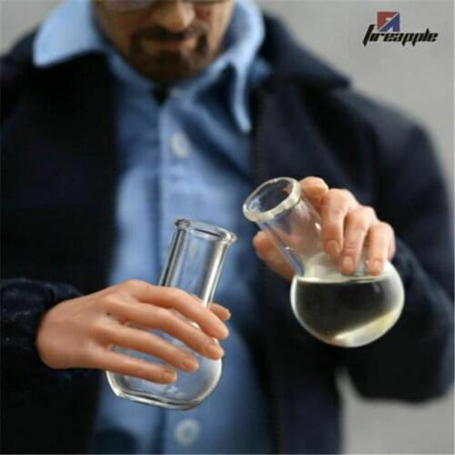 1pair 2pcs 1/6 Miniature chemical flask Glass Bottle F 12" Breaking Bad Accessories