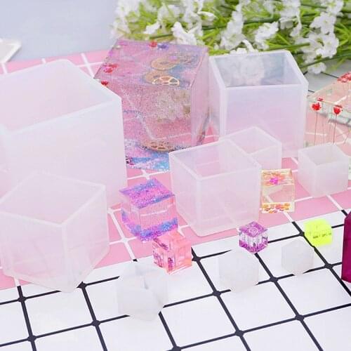 1PC 20/25/35/40/50mm Mould Transparent Silicone Square Mold Epoxy Resin Molds For DIY Jewelry Making Tools
