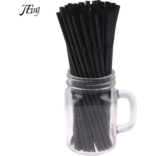 100Pcs 210mm Black White Long Flexible Drinking Straws Wedding Party Supplies Plastic Drinking Straws Kitchen Accessories