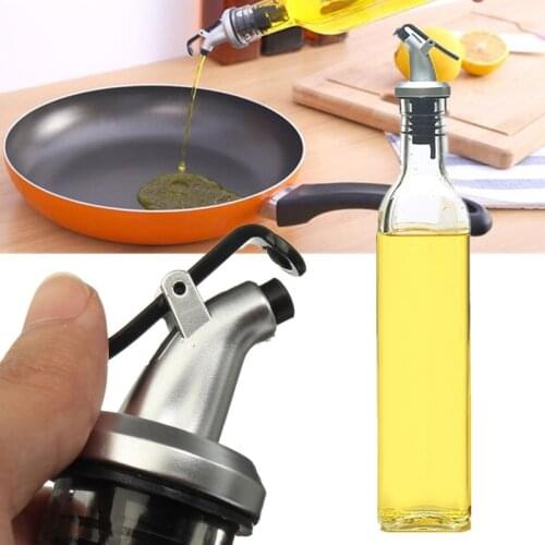 2Pcs 500ml 18oz Glass Olive Oil Vinegar Dispenser Gravy Boat Pourer Cooking Wine Condiment Storage Bottle Kitchen Cooking Tools
