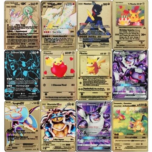 2021 NEW Pokemon Cards Metal V Card PIKACHU Charizard Golden Vmax Card Collection Gift Kids Game Collection Cards