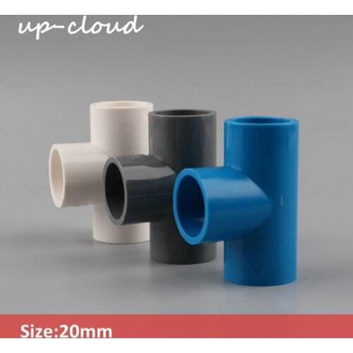5pcs UP-CLOUD 20mm PVC Pipe Tee connector Garden Irrigation 3 Way Joint T-type Hard Tube Adapter Fish Tank Water Pipe Supplies