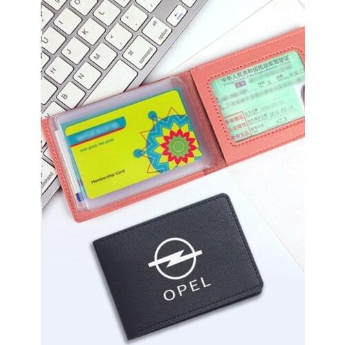 Car Leather Driving Documents Protective Case Bank Credit Card Holder For Opel Astra H G J Insignia Mokka Zafira Corsa Vectra C